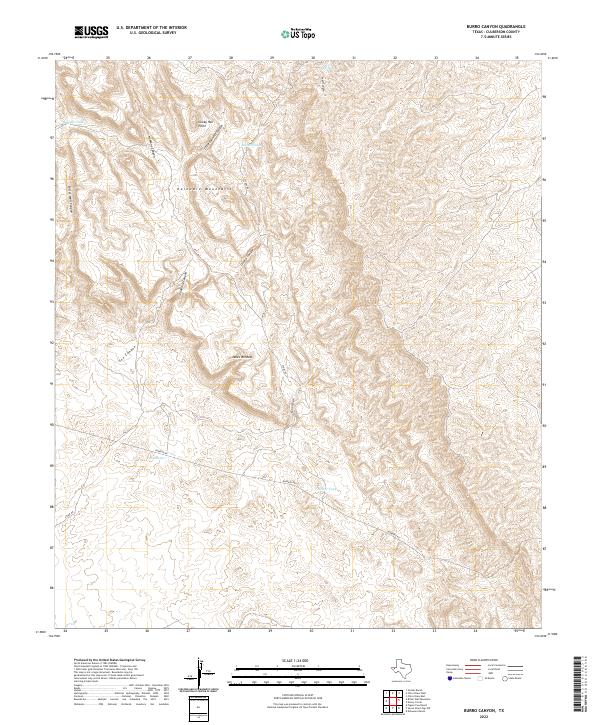 Burro Canyon topographic map thumbnail