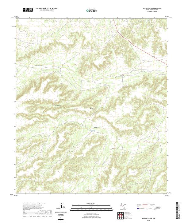 Busher Canyon topographic map thumbnail