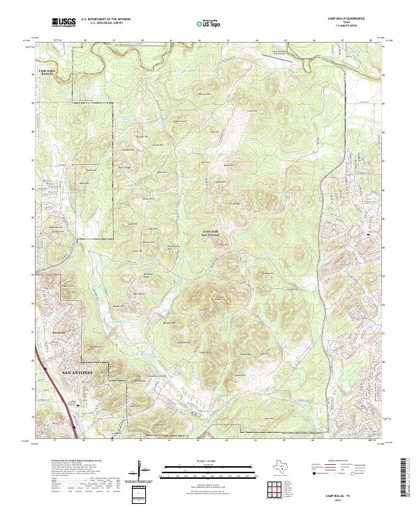 Camp Bullis topographic map thumbnail