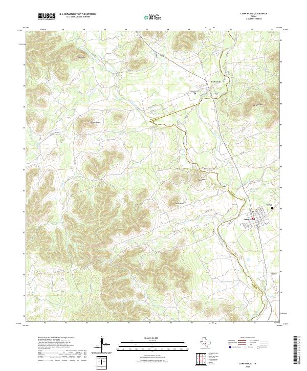 Camp Wood topographic map thumbnail