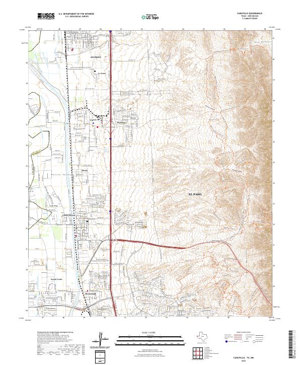 Canutillo topographic map thumbnail