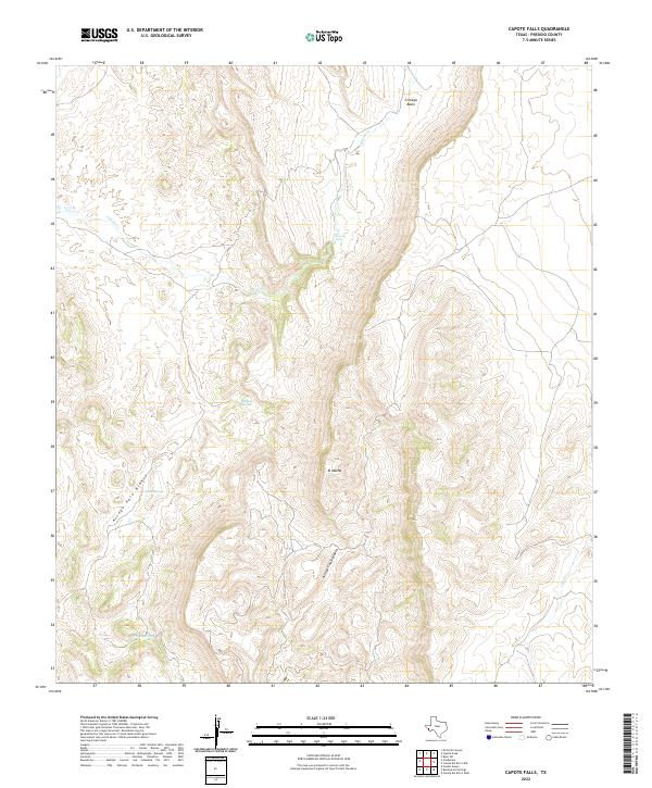 Capote Falls topographic map thumbnail