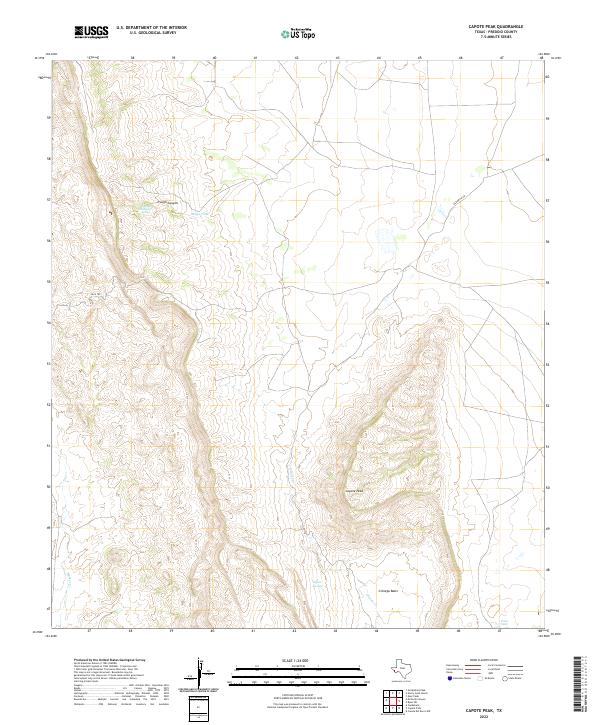 Capote Peak topographic map thumbnail