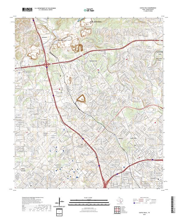 Castle Hills topographic map thumbnail
