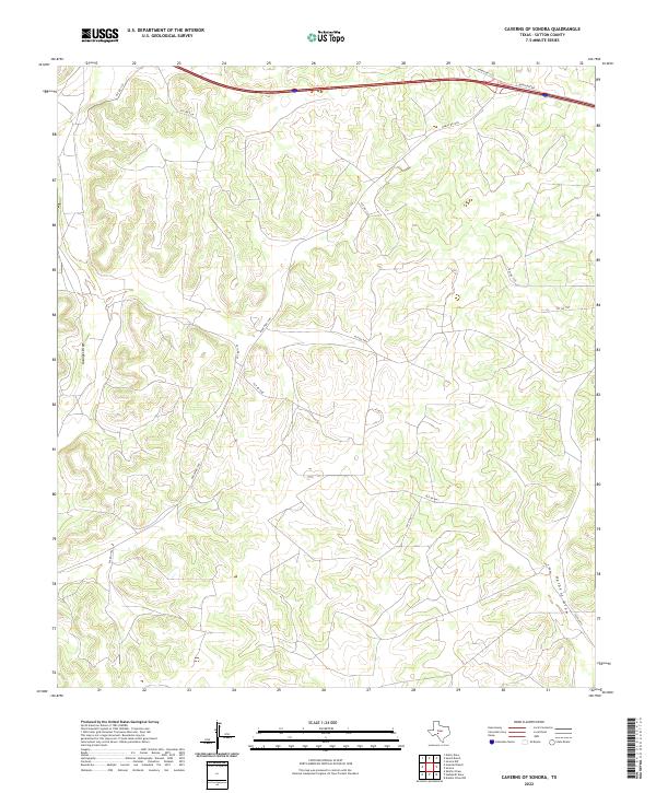 Caverns of Sonora topographic map thumbnail