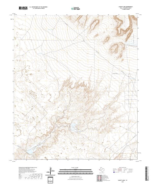 Cavett Lake topographic map thumbnail