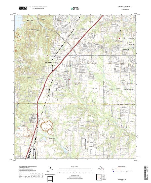 Cedar Hill topographic map thumbnail