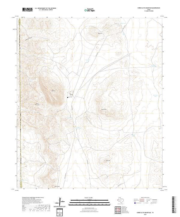 Cerro Alto Mountain topographic map thumbnail