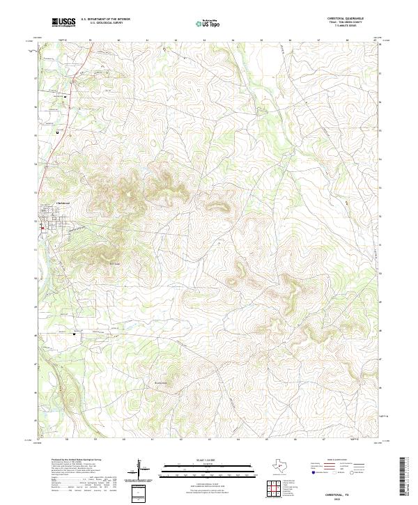 Christoval topographic map thumbnail