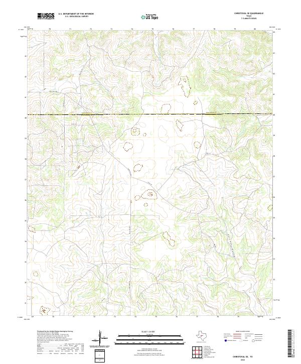 Christoval SE topographic map thumbnail