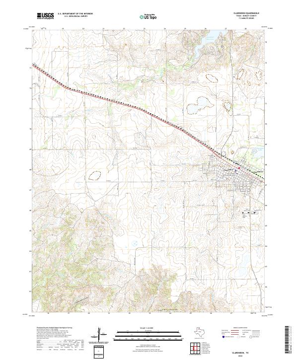 Clarendon topographic map thumbnail