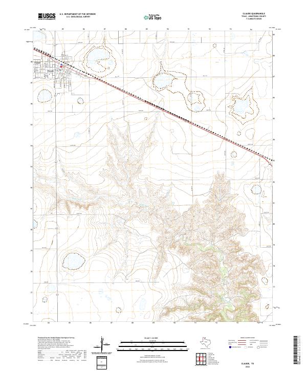 Claude topographic map thumbnail