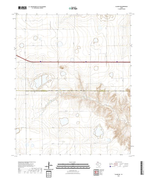 Claude NE topographic map thumbnail