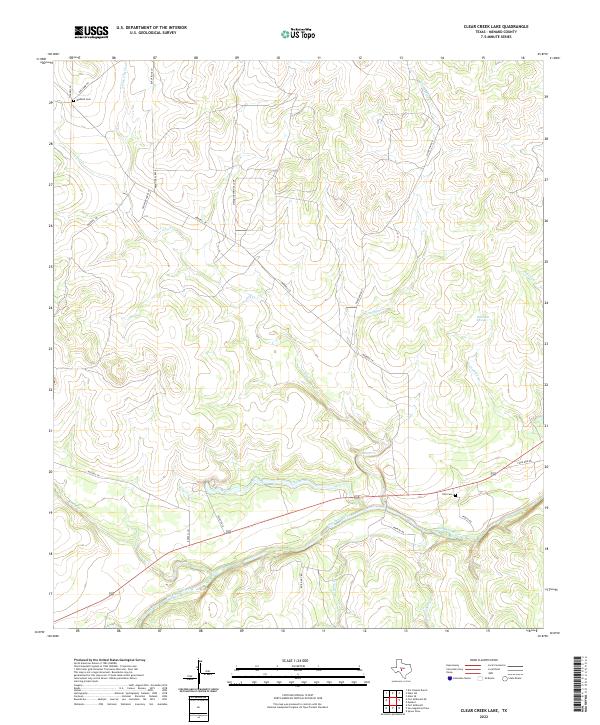 Clear Creek Lake topographic map thumbnail