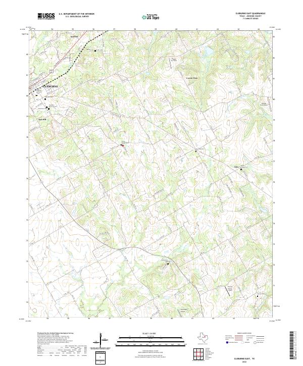 Cleburne East topographic map thumbnail