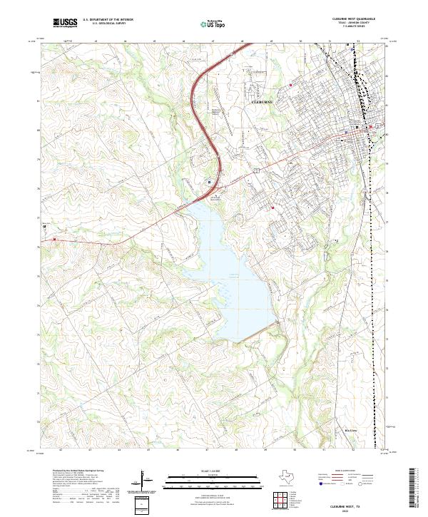 Cleburne West topographic map thumbnail