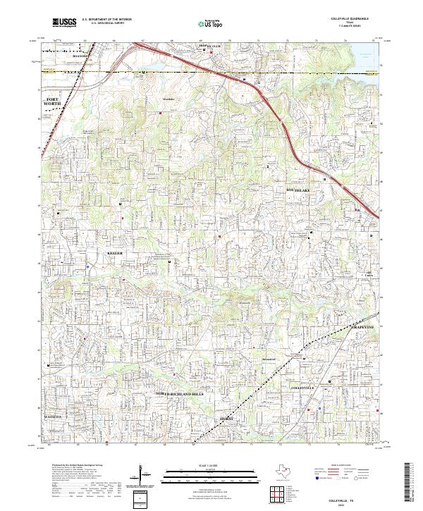 Colleyville topographic map thumbnail