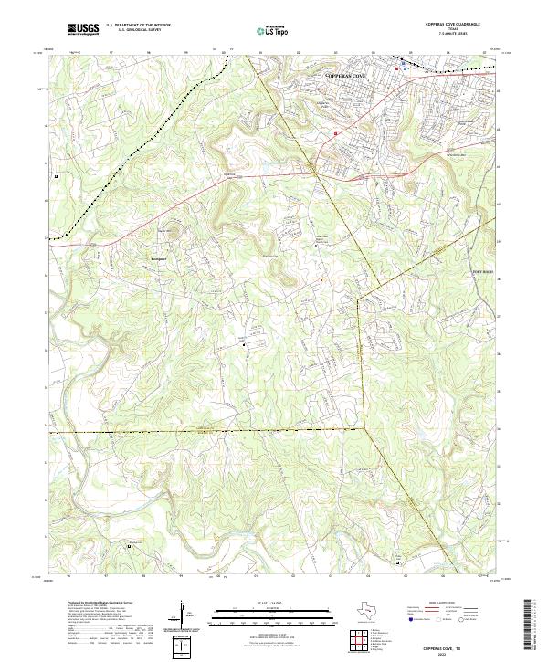 Copperas Cove 2022 topographic map thumbnail