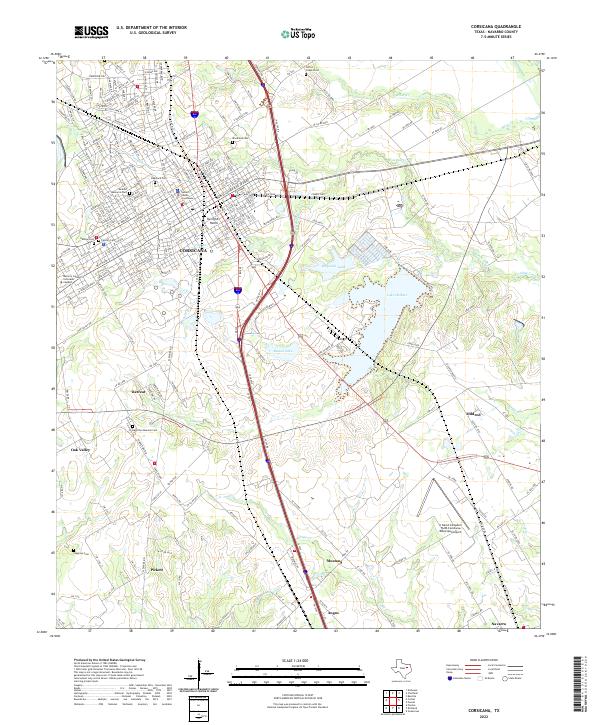 Corsicana topographic map thumbnail