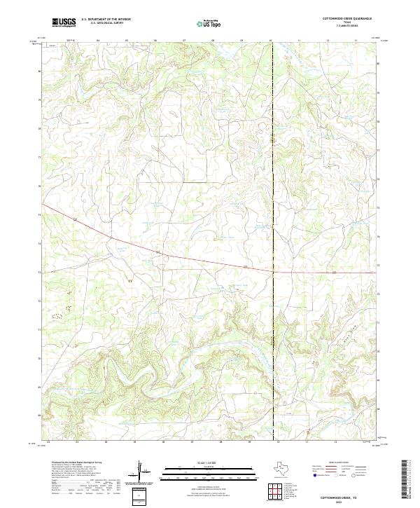 Cottonwood Creek topographic map thumbnail