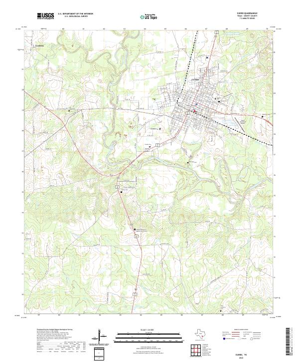 Cuero 2022 topographic map preview
