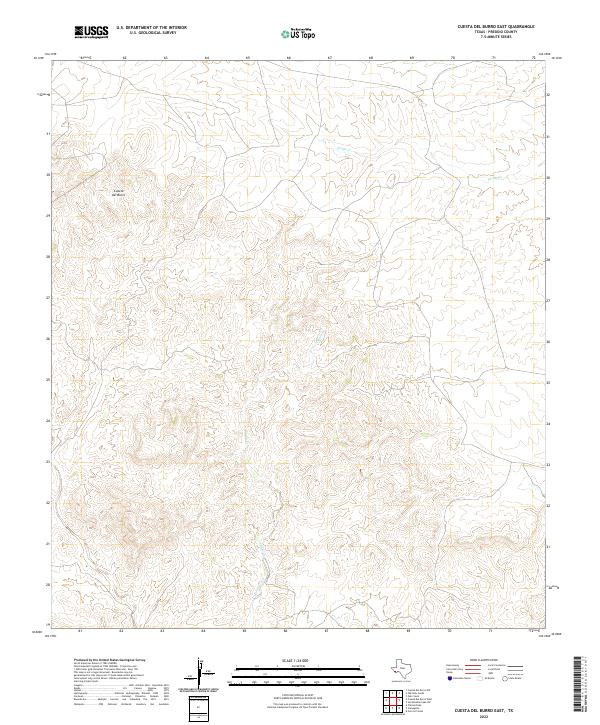 Cuesta Del Burro East topographic map thumbnail