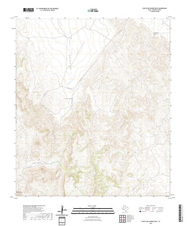 Cuesta Del Burro West topographic map thumbnail