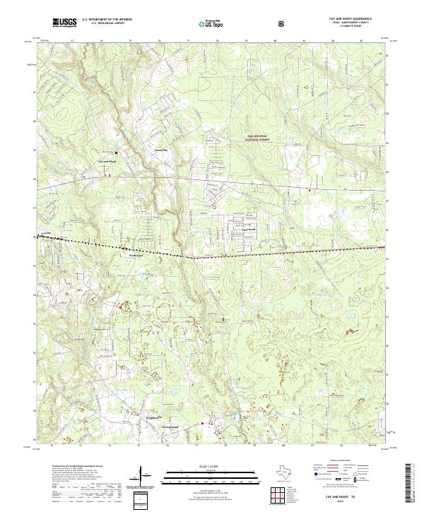 Cut And Shoot 2022 topographic map thumbnail
