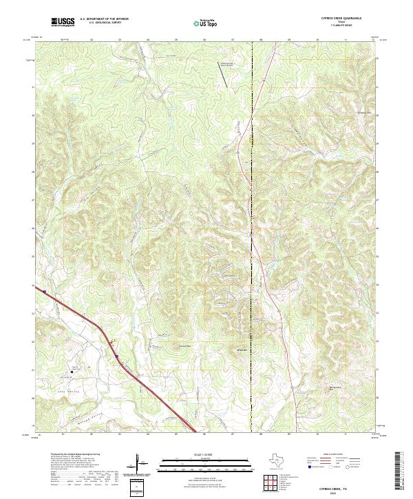 Cypress Creek 2022 topographic map thumbnail