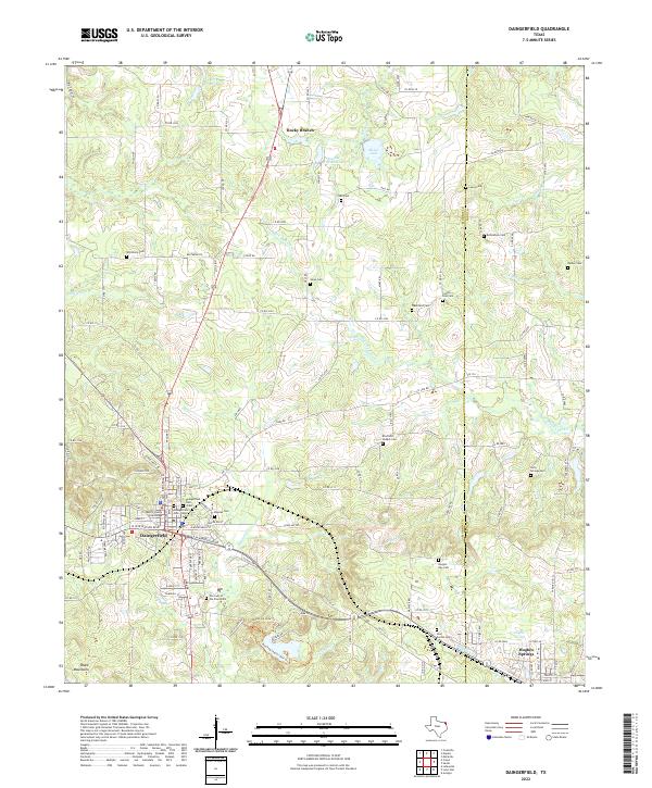 Daingerfield 2022 topographic map thumbnail