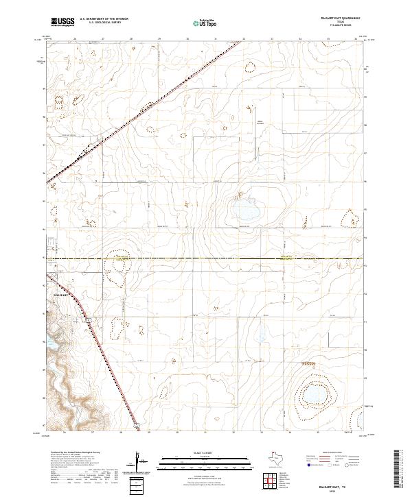 Dalhart East 2022 topographic map thumbnail
