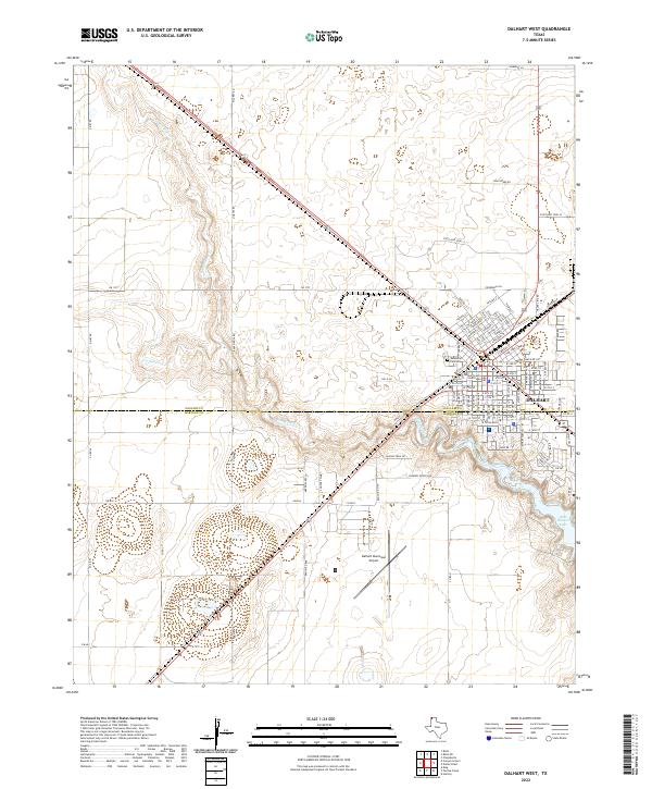 Dalhart West 2022 topographic map thumbnail