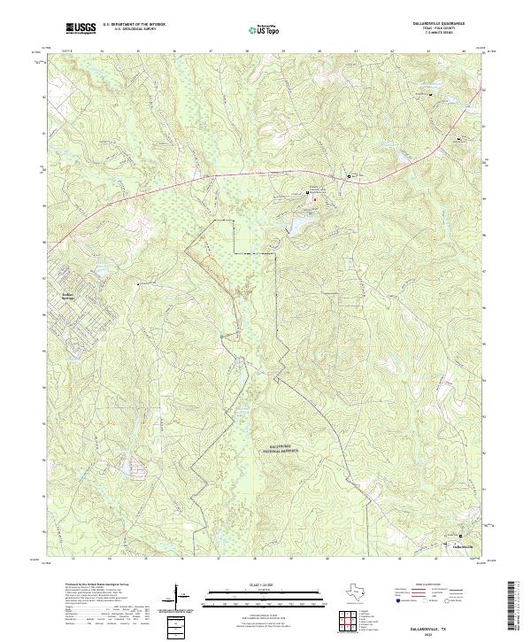 Dallardsville 2022 topographic map thumbnail
