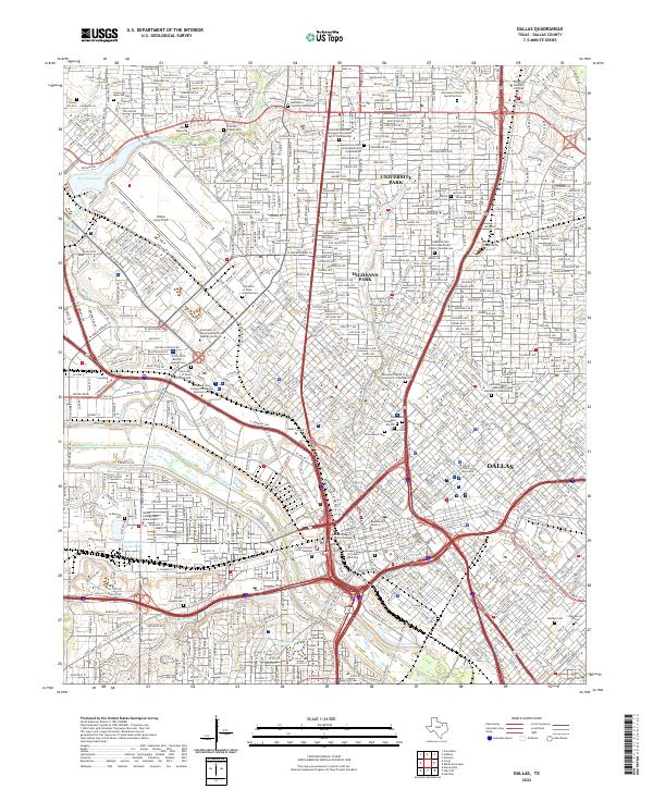Dallas 2022 topographic map thumbnail