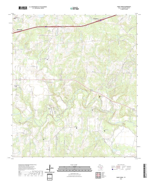 Darst Creek 2022 topographic map thumbnail