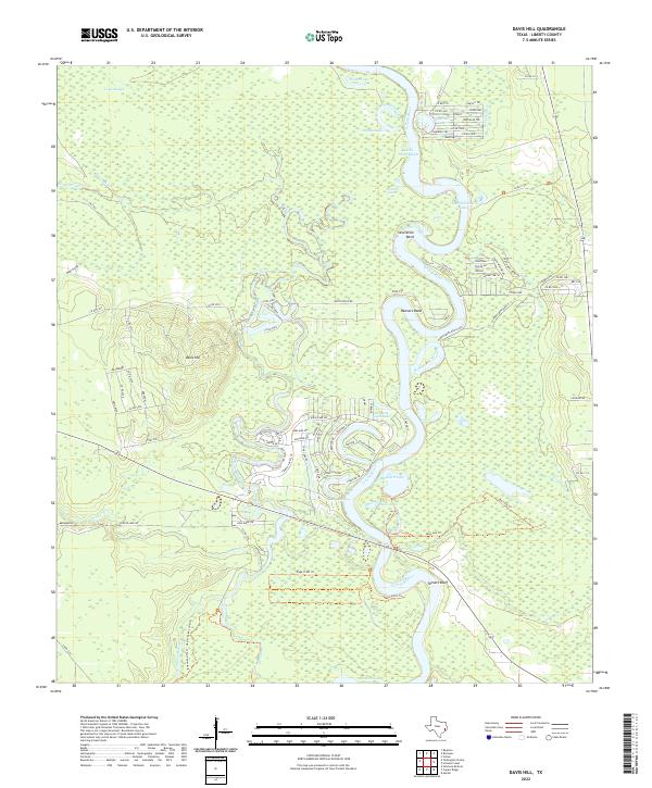 Davis Hill 2022 topographic map thumbnail