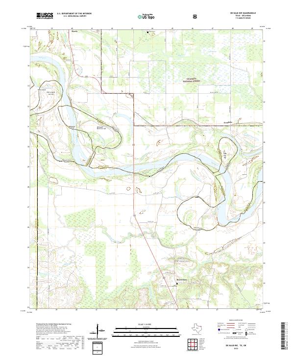 De Kalb NW 2022 topographic map thumbnail