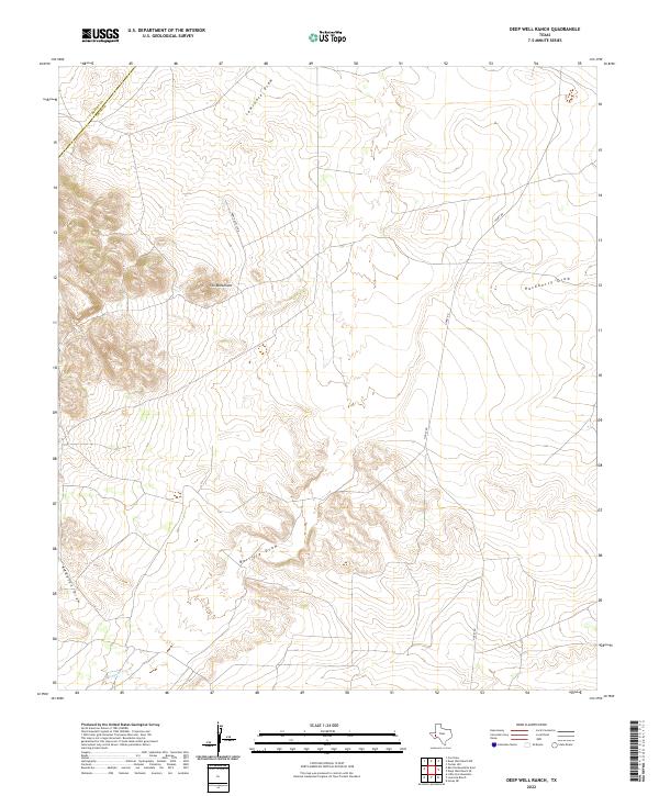 Deep Well Ranch 2022 topographic map thumbnail