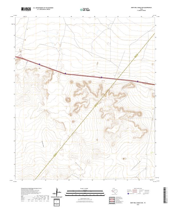 Deep Well Ranch NW 2022 topographic map thumbnail