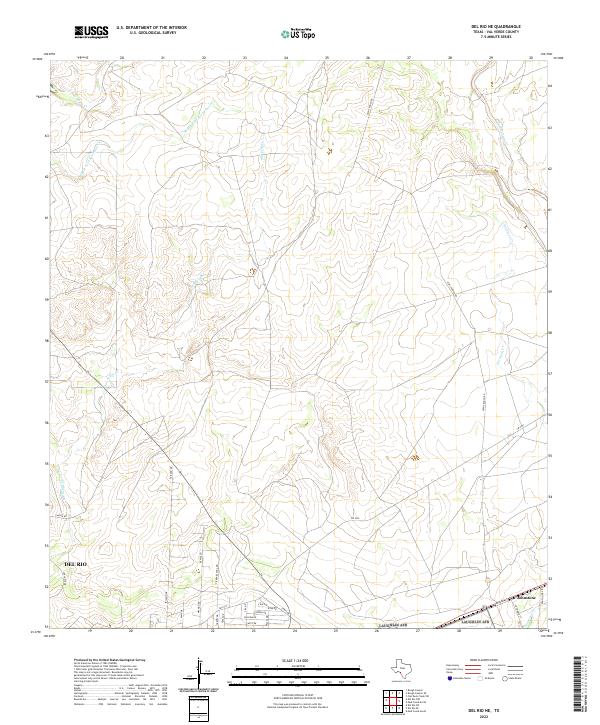 Del Rio NE 2022 topographic map thumbnail