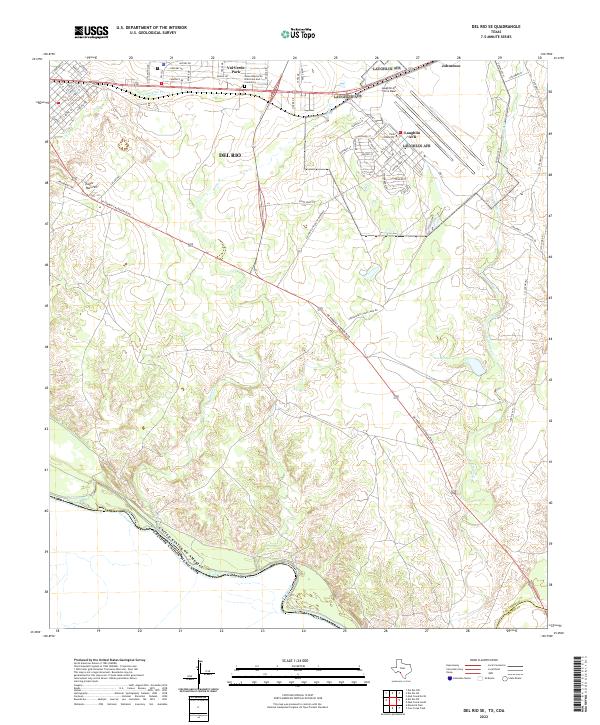 Del Rio SE 2022 topographic map thumbnail