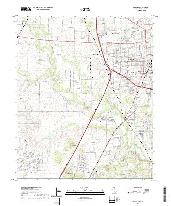 Denton West 2022 topographic map thumbnail