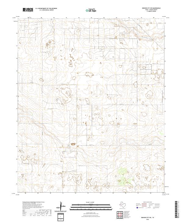 Denver City SW topographic map thumbnail