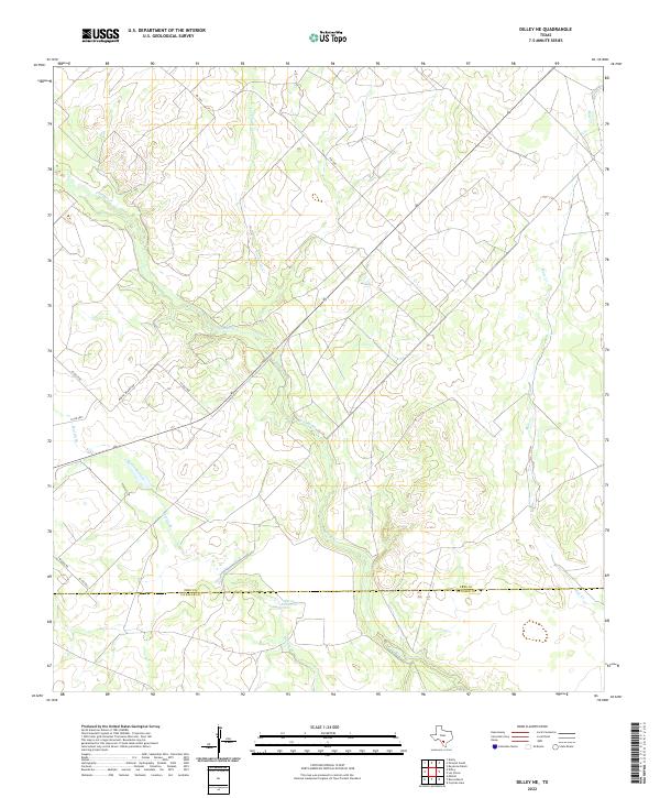 Dilley NE 2022 topographic map thumbnail