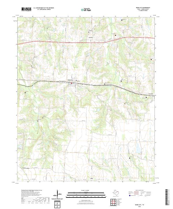 Dodd City 2022 topographic map thumbnail