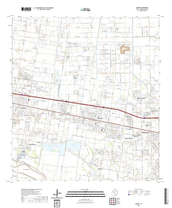 Donna 2022 topographic map thumbnail