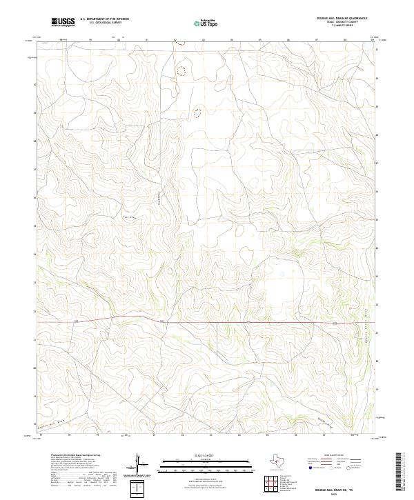 Double Mill Draw NE 2022 topographic map thumbnail