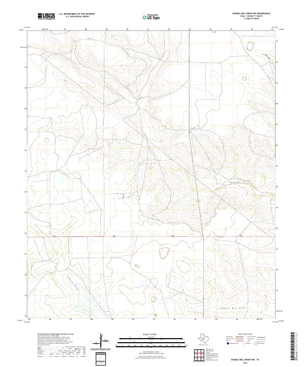 Double Mill Draw NW 2022 topographic map thumbnail