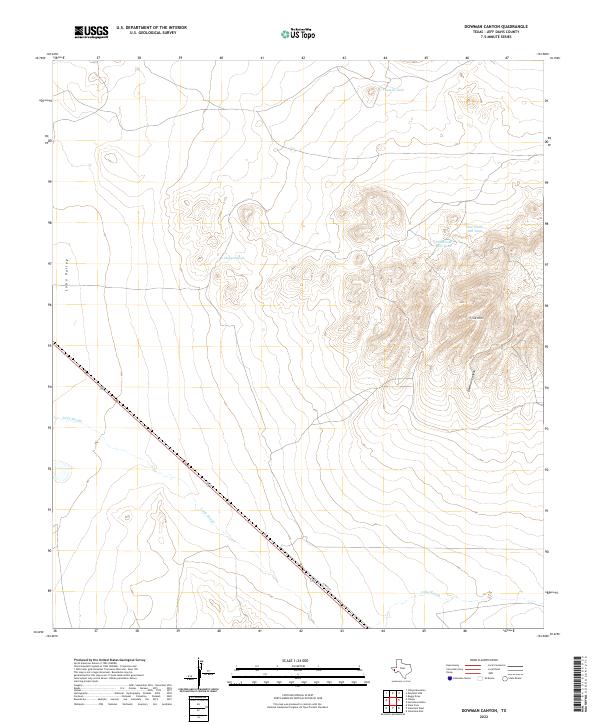 Dowman Canyon 2022 topographic map thumbnail