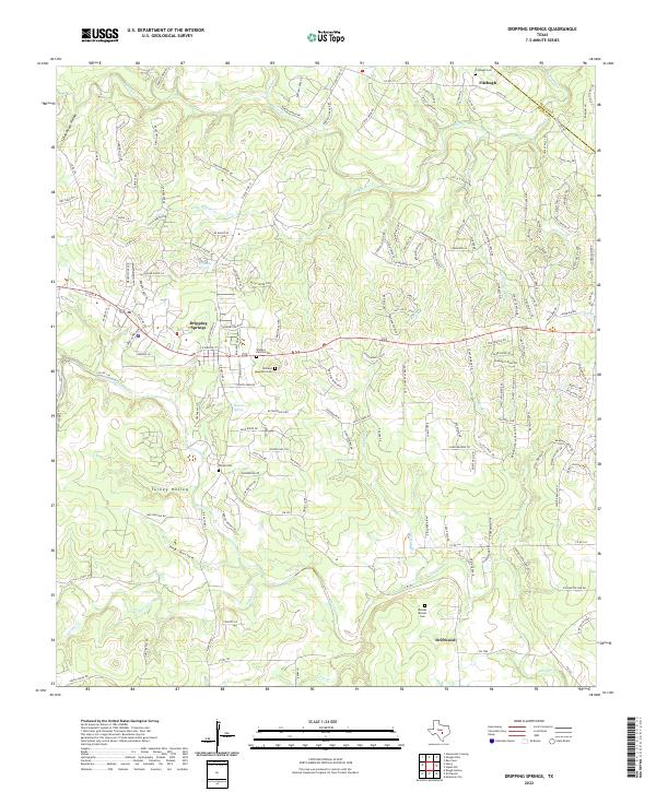 Dripping Springs 2022 topographic map thumbnail